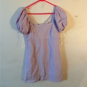 Altar’d State Dress purple gingham puff sleeve dress